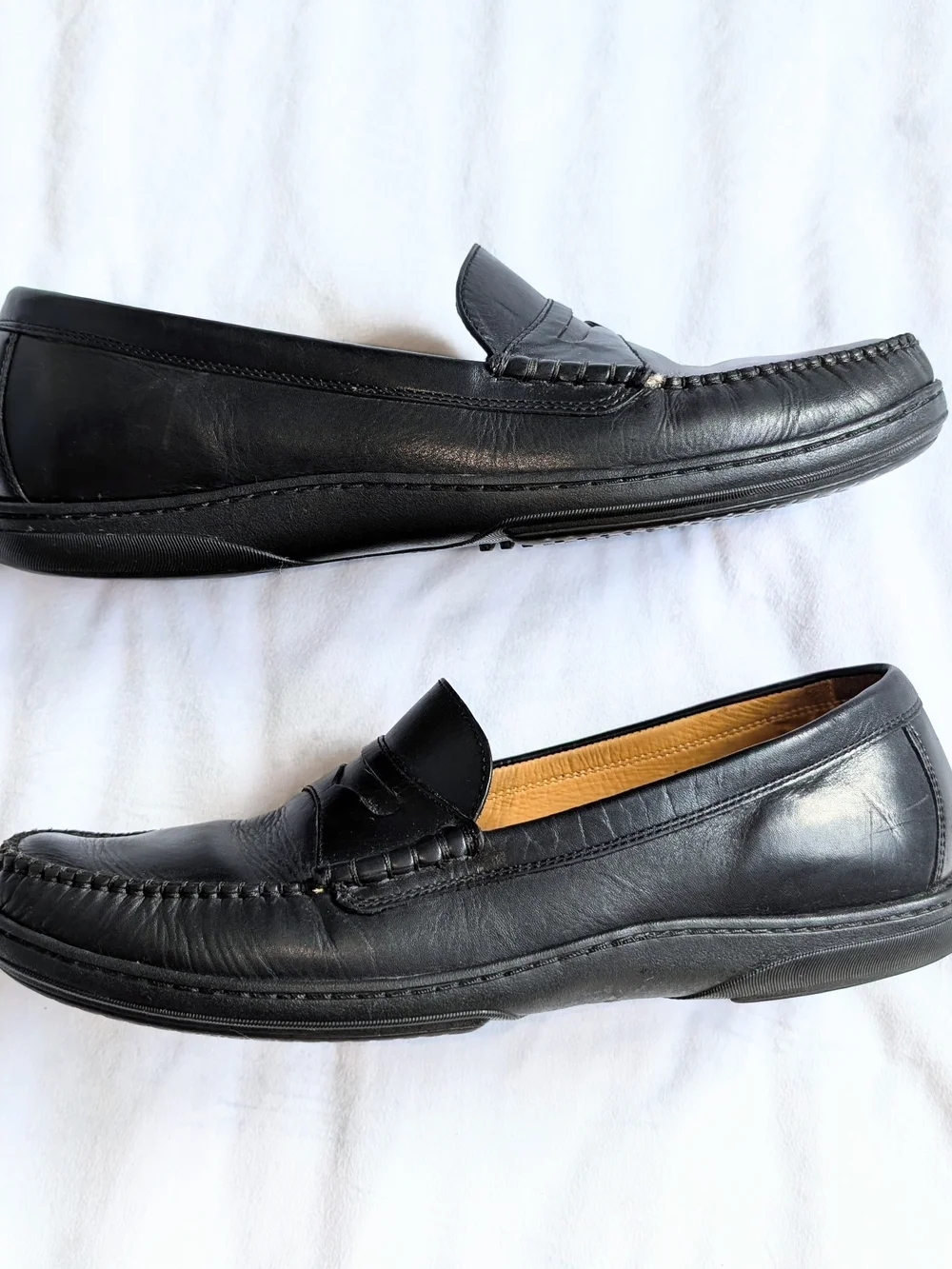 Mens Cole Haan  10.5 Slip On Driving Loafers Black Leather CO7917 - Picture 6 of 10